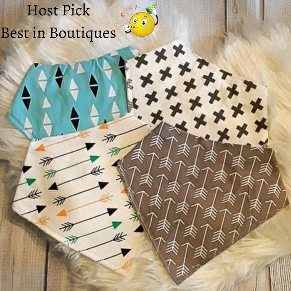 Other - Organic Baby Bandana Bibs Blue/Gray Size 0-36 M